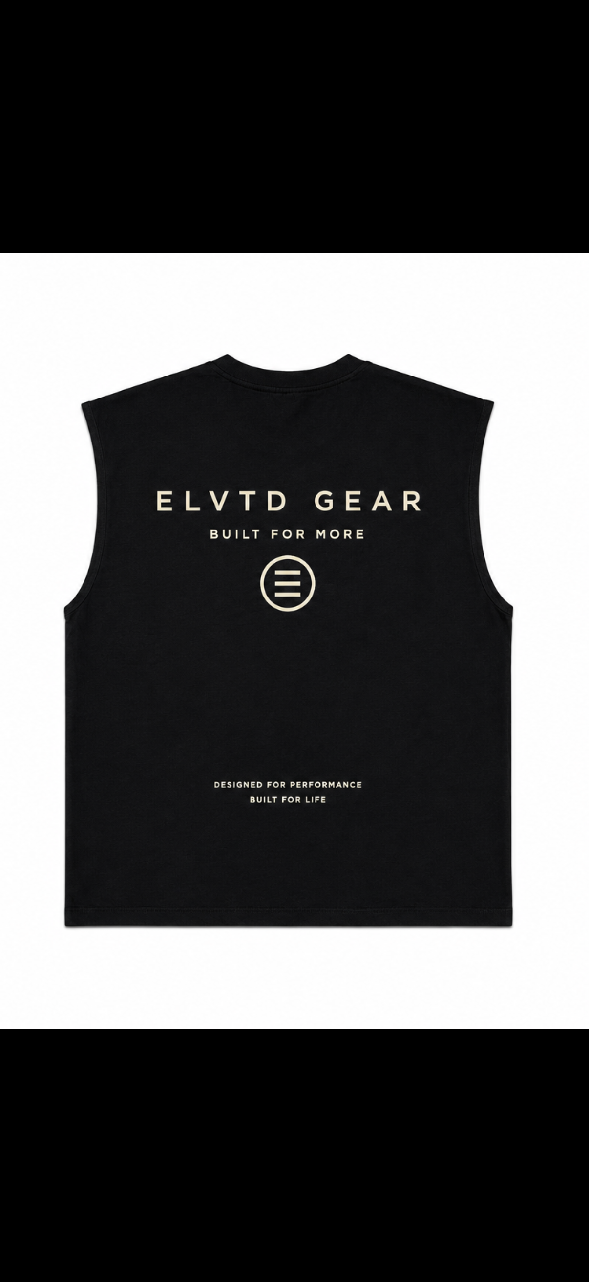ELVTD GEAR Athletic Cut Off in black — premium athletic cut off tee — photo 2