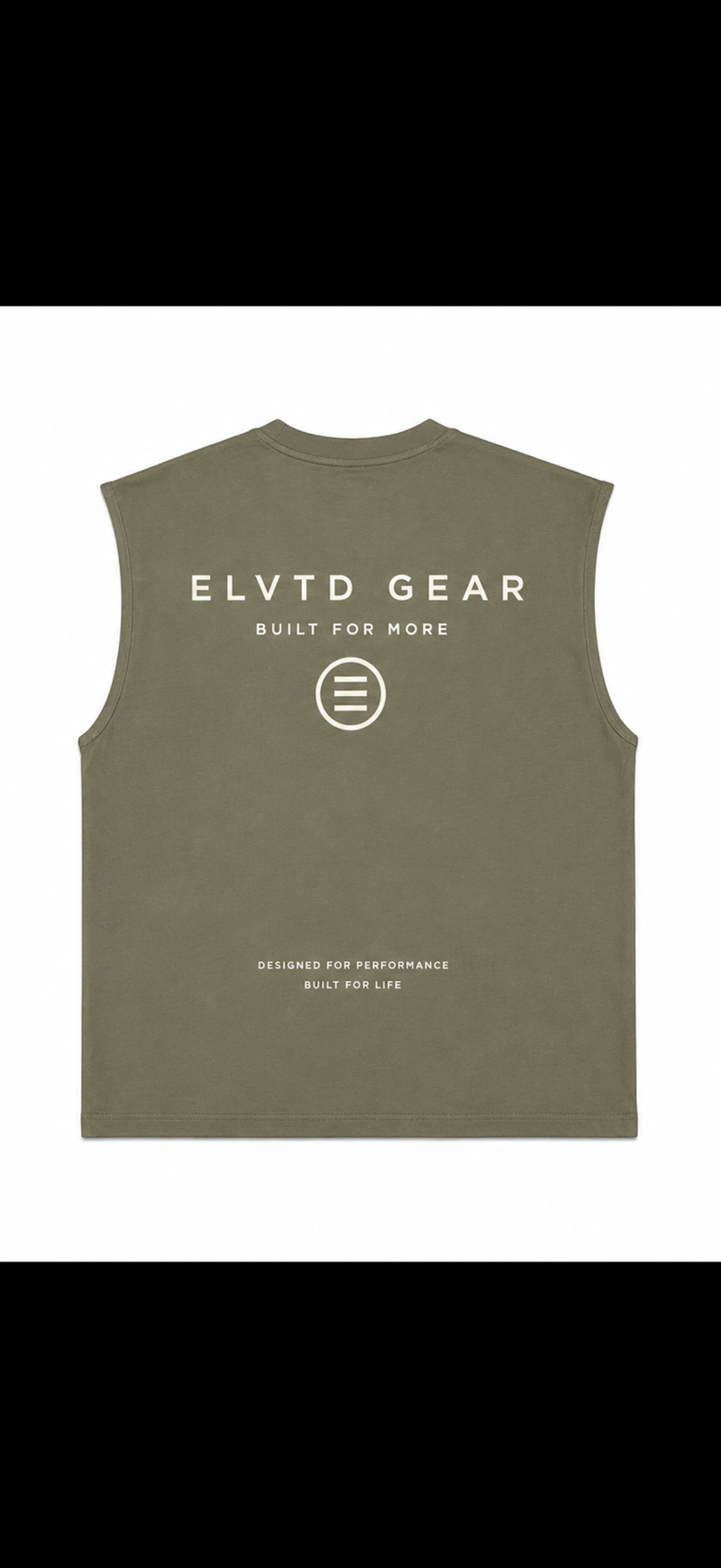 ELVTD GEAR Athletic Cut Off in army green — premium athletic wear, built for more — photo 2