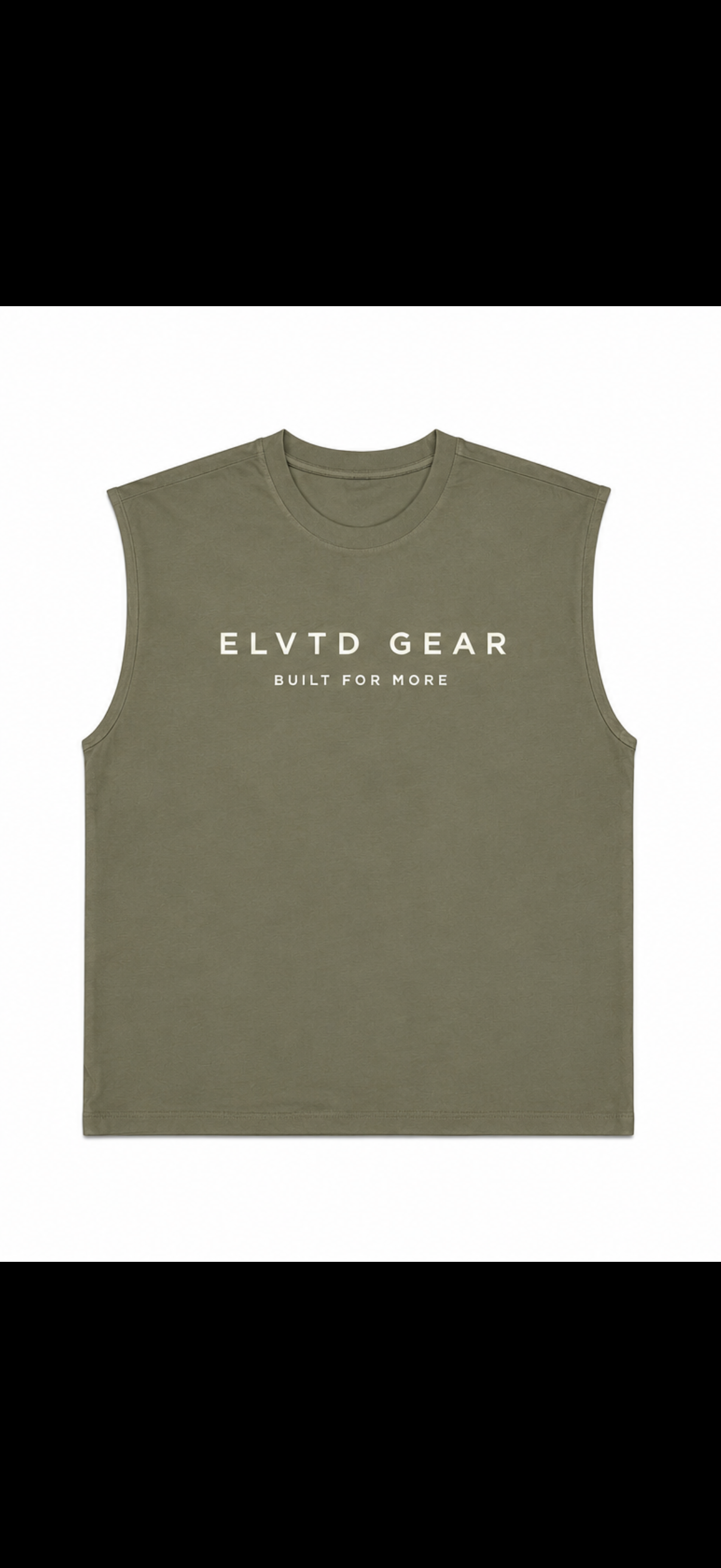 ELVTD GEAR Athletic Cut Off in army green — premium athletic wear, built for more — photo 1