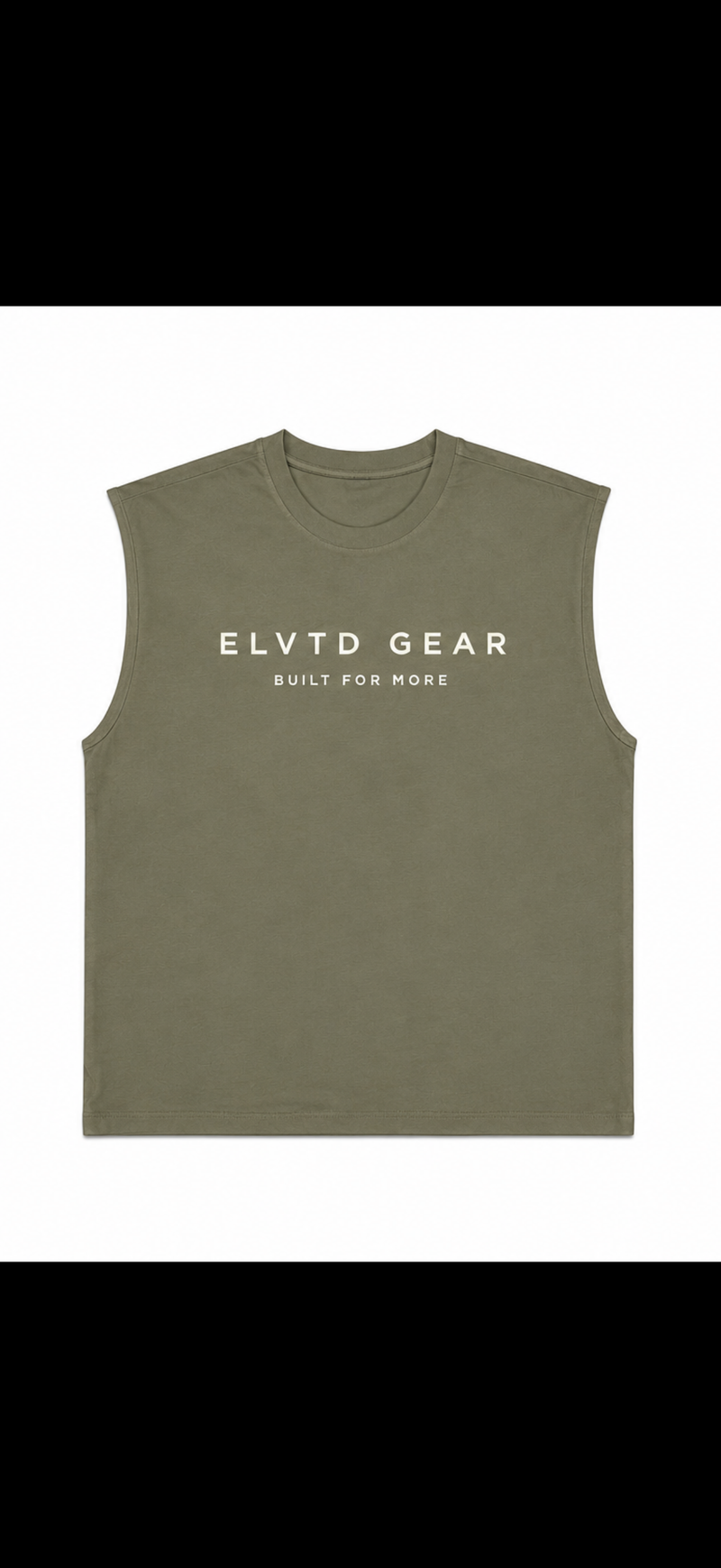 ELVTD GEAR Athletic Cut Off in army green — premium athletic wear, built for more — photo 1